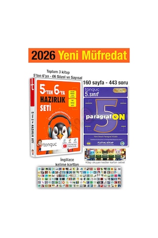 5'ten 6'ya Hazırlık Seti 2026 4 Kitap Yaz Tatili 5. Sınıf Tekrar Paragrafon 6. Sınıf Konu Özetli