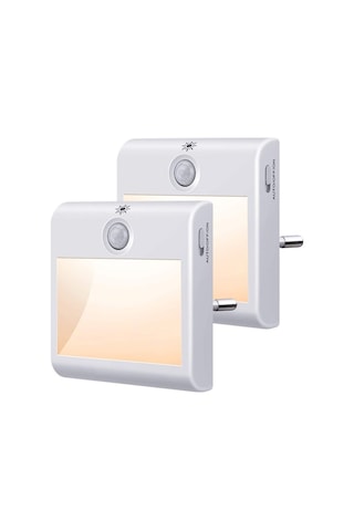 Didadodo Tcherchı 2'li Hareket Sensörlü Priz Gece Lambası Led, Gece Işığı Beyaz