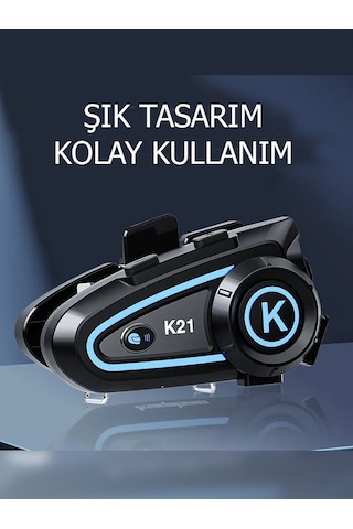 K21 Motosiklet Kask Interkom Rgb Işıklı