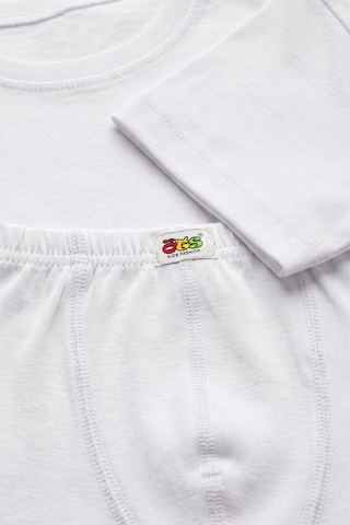 Öts Çocuk 3'lü Pamuklu T-shirt Boxer Takım Günlük Konforlu 7452-3 Beyaz-Beyaz