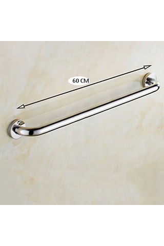 Q19 60 Cm Paslanmaz Parlak Banyo Wc Küvet Yanı Bedensel Engelli Tutunma Barı Tutamak Parlak Krom