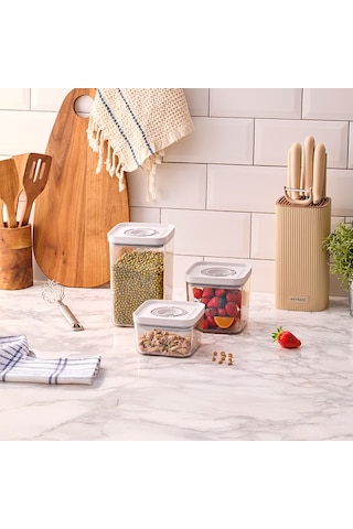 Aryıldız Vacuum & Fresh 6 Parça Saklama Kabı Seti Şeffaf