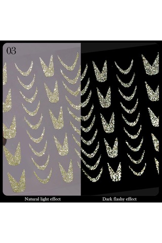 3d Reflektif Efekt Nail Art Sticker Model - 3 55881-3