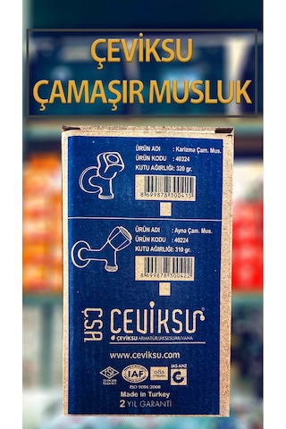 Çevik Su Karizma Çamaşır Makinası Musluğu Çamaşır Makinaları Bağlantı Hortumlarına Uyumludur