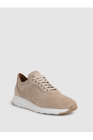 Cacharel Bej %100 Deri Süet Sneaker Ayakkabı