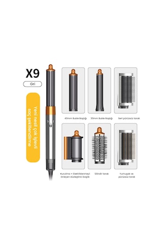 Jhy Hair Styler X9 Saç Şekillendirme Seti Gri