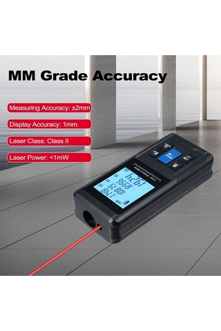 Tongxida X100 Siyah Lazer Ölçüm Cihazı - 100m Mesafe, 20 Veri Depolama, Alan/hacim/iki Nokta Ölçüm Modları