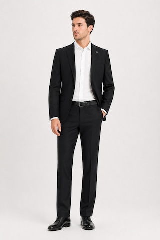 Sabri Özel Erkek 6 Drop Slim Fit Takım Elbise Klasik Paça Şık Ceket Pantolon Takım S25s10ms003 - Siyah