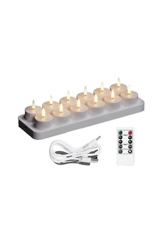 Şarj Edilebilir Isı Mumları, Uzaktan Kumandalı Ve Şarj Tabanlı 12 Adet Şarj Edilebilir Mum, Led Alevsiz Diğer