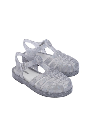Mini Melissa Çocuk Possession Gri Parlak Simli Sandalet-14479