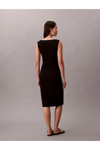 Calvin Klein Kolsuz Bebek Fitilli Dokuma Etiketli Kare Yaka Kadın Siyah Elbise Lv047f257g-ub1 Siyah