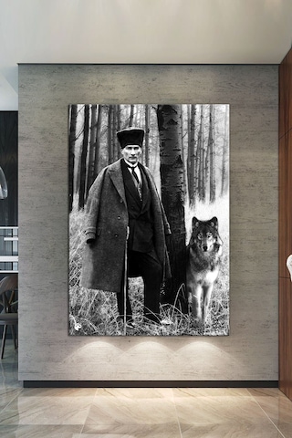 Atatürk Mustafa Kemal  Kanvas Tablo Okullara İşyerlerine Uygun  (8 Farklı Ölçü) 60 x 40