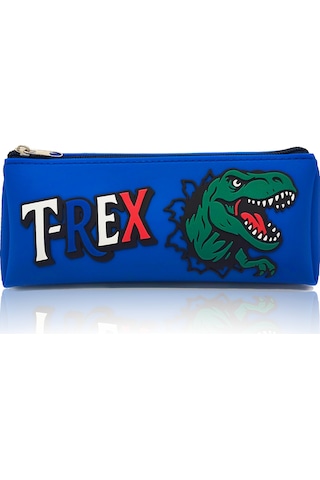 T-rex Tasarımlı Pvc Kalem Kutusu Dayanıklı Silikon Yapı, Çocuklar İçin Şık Ve Kullanışlı Saklama Kutusu, Çevre Dostu Ve Uzun Ömürlü Lacivert