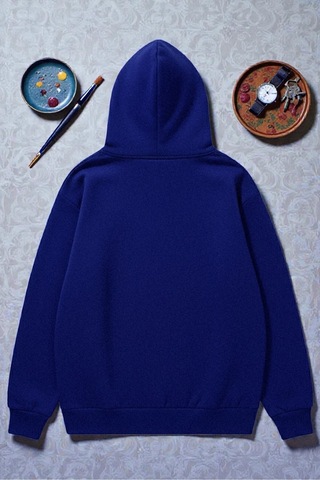 Uyguntarz Unisex Good Days Baskılı Oversize Sweatshirt Mavi