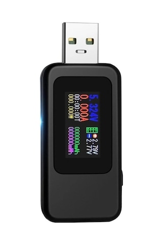 Butuglobal Kws-mx18 10 İn 1 Usb Dc Test Cihazı Akım 4-30 V Gerilim Metre Zamanlama Ampermetre Dijital Metre Siyah