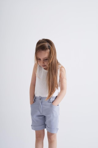 Oliventhekid Taşlı Detaylı Kız Çocuk Şort Mavi Mavi