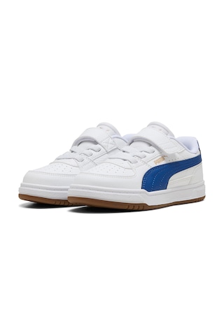Puma Caven Çocuk Spor Ayakkabı Cırt Cırtlı Rahat Günlük Sneaker 40623905 White Clyde Royal Gum Blue Beige