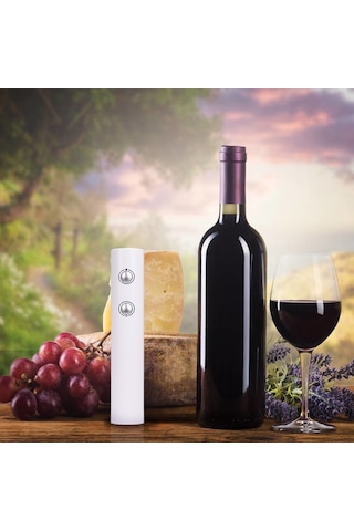 Vkemall Beyaz Elektrikli Şarap Açıcı, Kağıt Kesici İle, 4 Aa Pil İle Çalışır Pil Dahil Değil Siyah