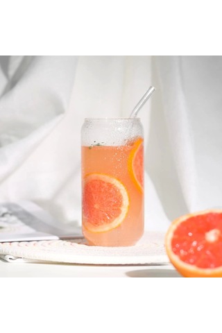 2li Bambu Kapaklı Pipetli Meşrubat Bardağı Sunum Kokteyl Cool Lime Bardak