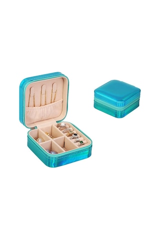 Chavin Mavi Seyahat Yüzük Küpe Kolye Takı Kutusu St1-67mv Mavi