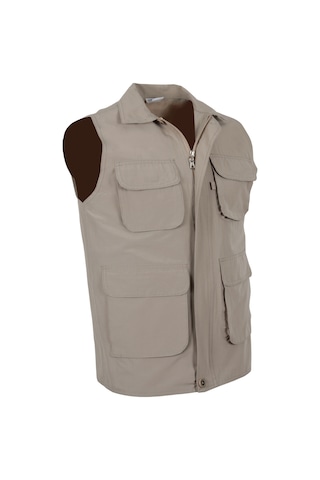 Erkek Keten Yelek Regüler Fit Yakalı Rar01309 Bej