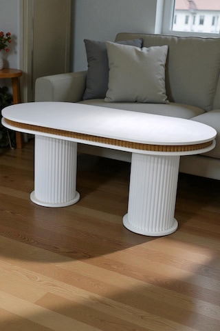 Bohem İskandinav Masa Sandalye Takımı 4 Adet Polo Sandalye Beyaz Mebranlı Mdf Oval Masa-modern Beyaz