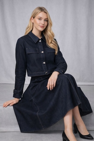 Hiramir Kadın İnce Denim Dokulu Ceketli Elbise Takım Yz2518 Laci