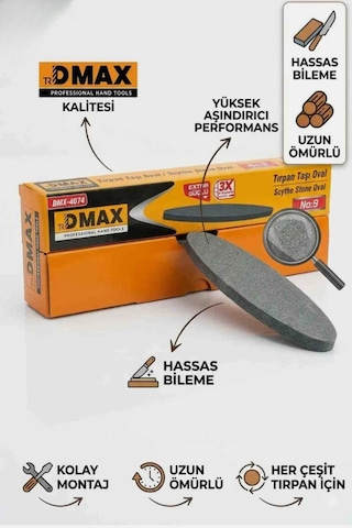 Dmax İnce Oval Bıçak Makas Tırpan Bileme Taşı 22 Cm