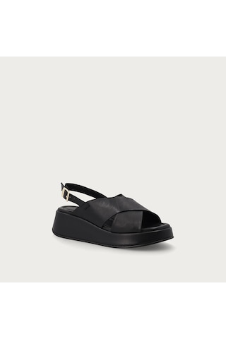 Nero Black Sandalet Kadın 04m4 Frau Leather Platform Sandals siyah
