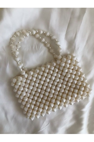 Böğürtlen İnci Abiye Kadın Çanta Gelin Çantası Krem Böğürtlen İnci Abiye Kadın Çanta Gelin Çantası Krem
