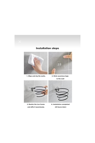 Güçlü Yapışkanlı Siyah Fön Makinası Askısı , Saç Kurutma Makinesi Tutacağı Yapışkanlı Renkli