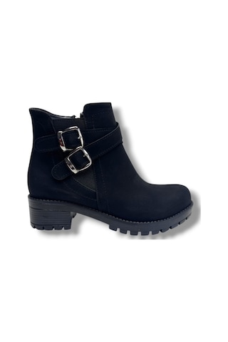Efsun 2160-26 Yağlı Deri Trend Fashion Fermuarlı Kadın Bot Siyah