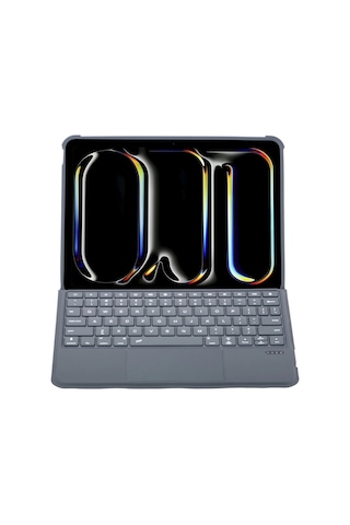 Apple Uyumlu T5504d iPad Pro 11 2024 Kılıf Palermo Ledli Klavyeli Tdrtr