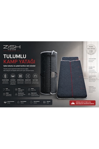 Zish Tekstil Flexı Evo 200x200 Tulumlu Katlanır Kamp Yatağı Karavan, Misafir Ve Anne Yanı Yatağı Koyu Mavi