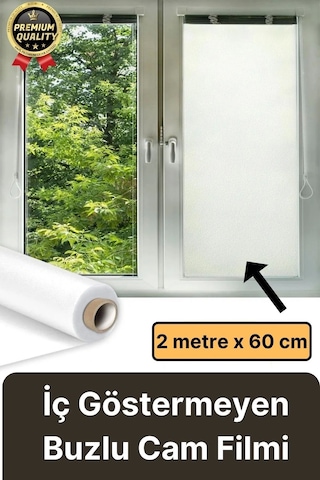 Premium Uv Engelleyici İçeriyi Göstermeyen Yapışkan İz Bırakmaz Ofis Ev Buzlu Cam Filmi 2 Mt X 60 Cm Diğer