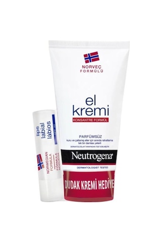 Neutrogena Parfümsüz El Kremi 75 ML  + Dudak Kremi