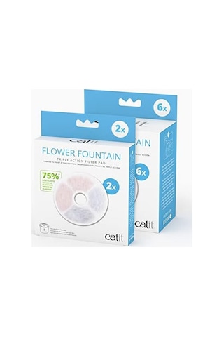 Catit Triple Action Filtre Çerçevesiz, Catit Çiçek Çeşmesi İçin Filtre, 6&apos Lı Paket