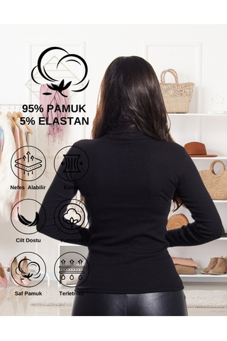 Kaşkorse Yarım Boğaz Body Sweatshirt, Fitilli Kumaş, Likralı, Bordo SIYAH