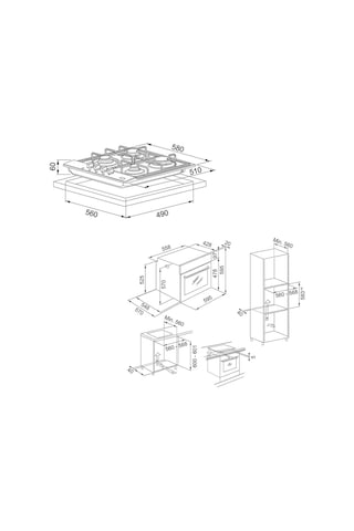 Franke FSL 82 H XS - FHNL 604 4G XS E - Fsl 82 H Xs - 6165 XS/ 600 - FSL 20 MW XS Inox Ankastre Set
