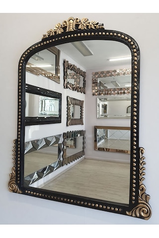 Ayna Denizi Lady Black Gold Model Siyah Altın Renk Dekoratif Ayna Altın - Siyah