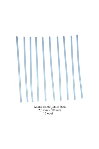 Silikon Mum Çubuk, İnce 7,5 X 300 Mm 10 Adet