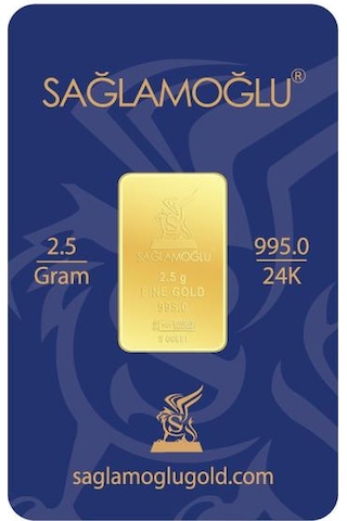 2,5 Gram Külçe Altın 24 Ayar 995,0 / 999,9 Saflık Rafineri Ambalajlı, Seri Numaralı