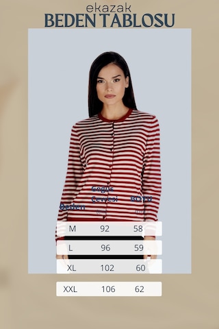 Solo Çizgili Örme Triko Hırka 001