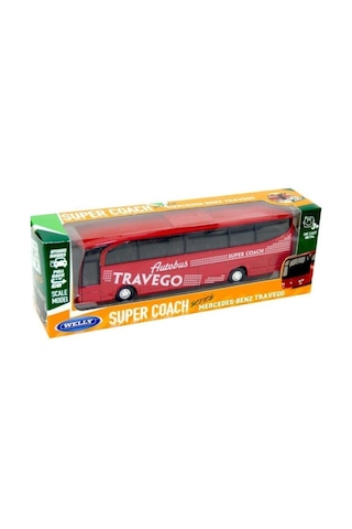 Welly 1 60 Diecast Mercedes Benz Travego Model Otobüs Kırmızı 525