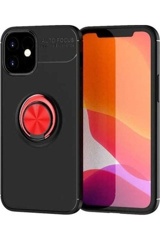 Apple Uyumlu iPhone 12 Mini Kılıf Zore Ravel Silikon Kapak Siyah-Kırmızı