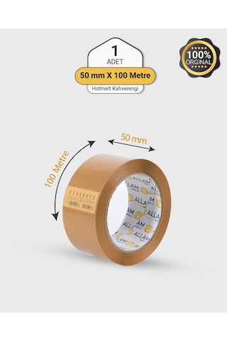 1 Koli 72 Adet Hotmelt Kahverengi Koli Bandı 50mm X 100mt Güçlü Yapışkan