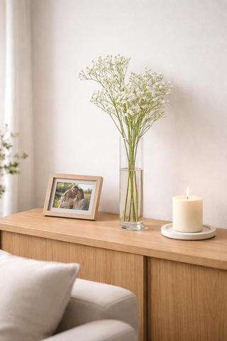 Yapay Gypsophila Çiçeği, Beyaz, 38 Cm, Dekoratif Saksı Ve Vazo Düzenlemeleri İçin, 1 Adet Diğer
