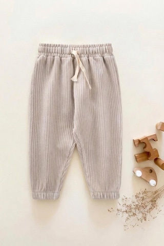 Cigit Fitilli Kadife Jogger Pantolon 1-10 Yaş Taş Taş