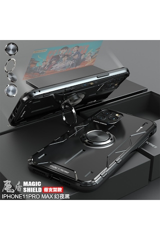 Yaozixa İphone Uyumlu 11/xr/x/xs Ve Huawei Nova6 İçin Siyah Şok Emici Araç Tutuculu Korumalı Telefon Kılıfı