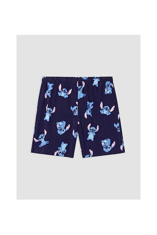 Lcw Young Lacivert Stitch Baskılı Kadın Şort Pijama Alt